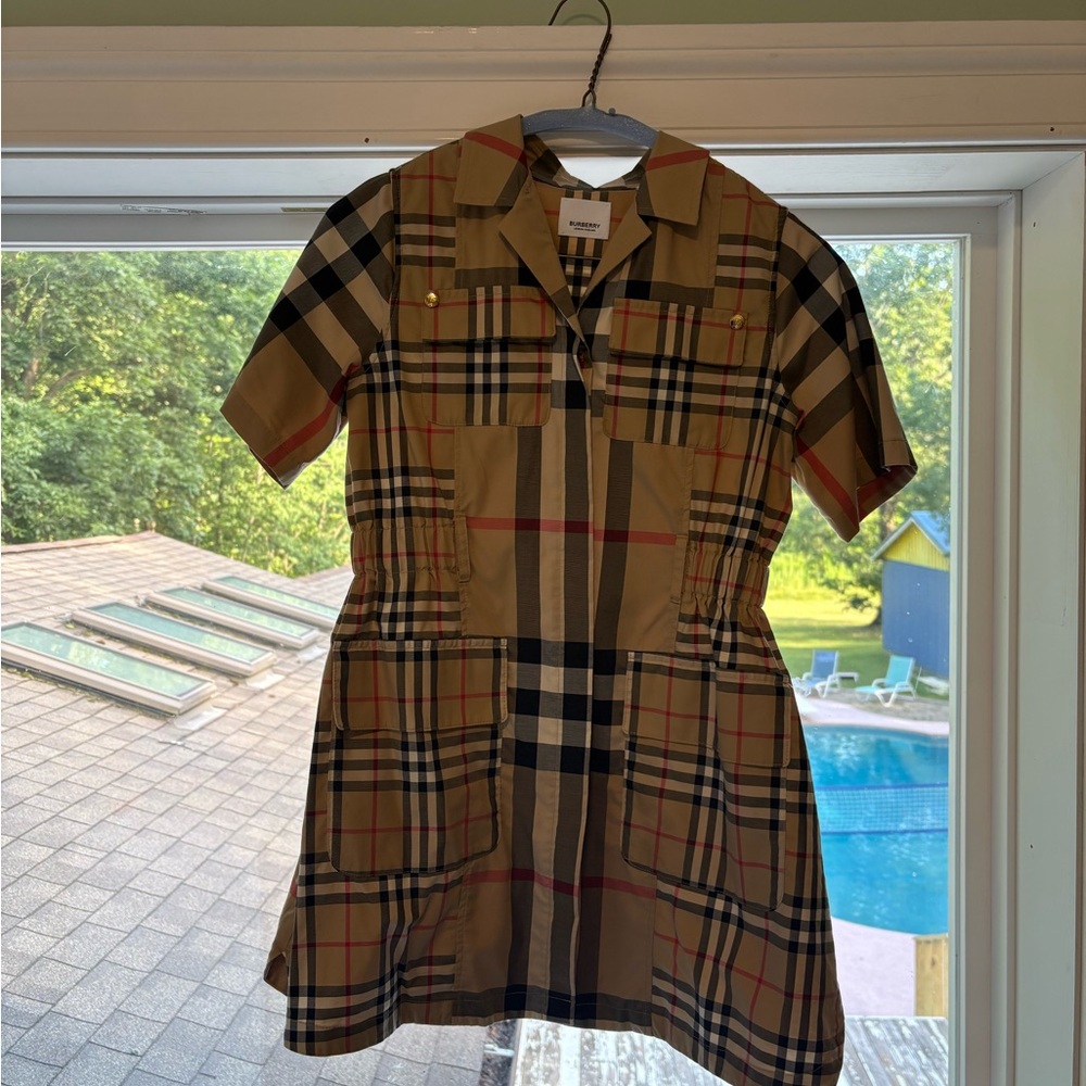 Burberry Beige and Black Checkered Dress